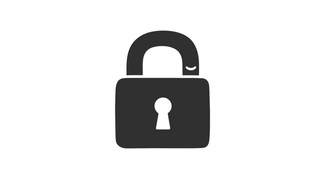 Unlocked Padlock Security Icon Illustration.