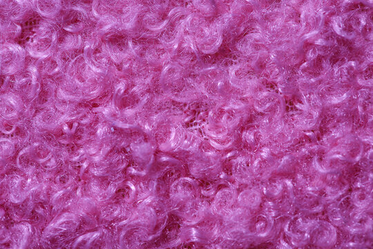 Texture of violet curly hair as background, closeup