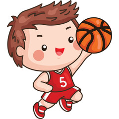 a vector of basketball theme kids  © Inkley