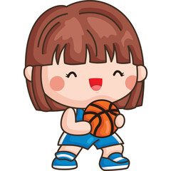 a vector of basketball theme kids  © Inkley