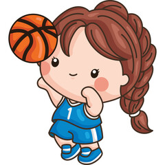 a vector of basketball theme kids  © Inkley