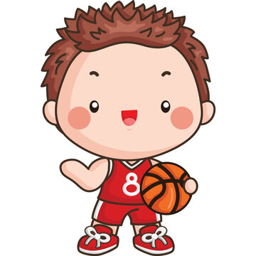 a vector of basketball theme kids 