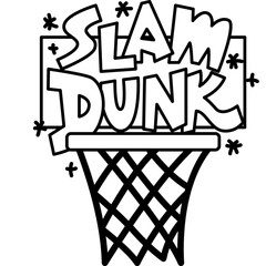 a vector of basketball theme kids in black and white coloring © Inkley
