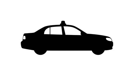 Black Silhouette of Taxi Cab Vehicle. © Batupa