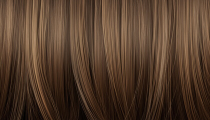Fototapeta premium Soft natural brown hair strands with slight imperfection and glossy texture, realistic close up