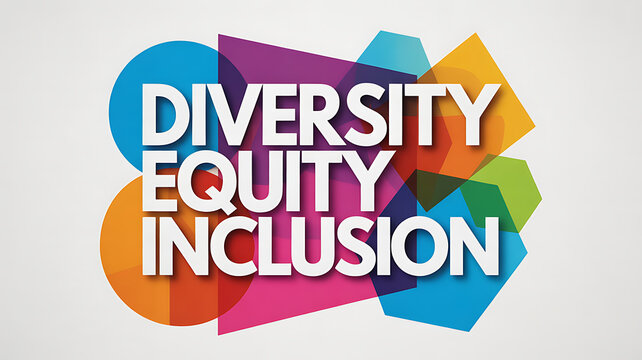 Diversity Equity Inclusion Graphic emphasizing teamwork and professional collaboration