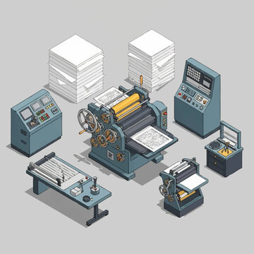 Industrial printing machines and equipment.