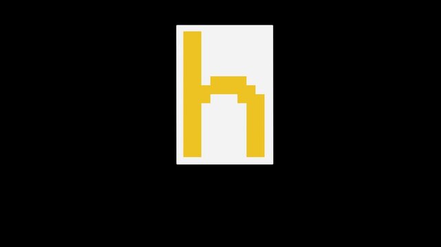 Collage Letter h Animation. Lowercase Alphabet with Luma Matte.