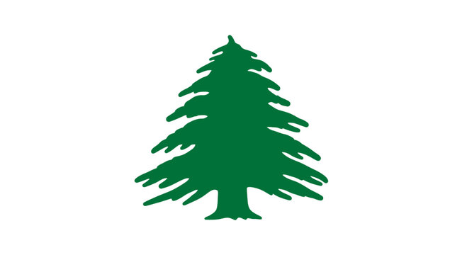 Green Fir Tree Silhouette Icon.