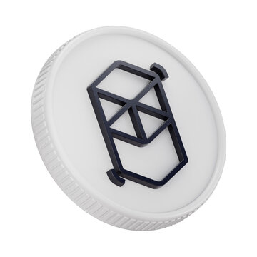 Fantom FTM Cryptocurrency Coin 3D Render Illustration