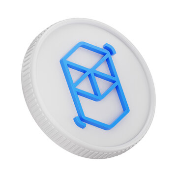 Fantom FTM Cryptocurrency Coin 3D Render Illustration