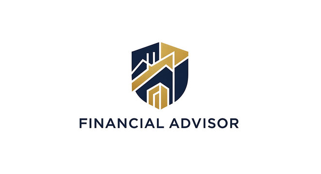 Financial advisor logo with shield design.
