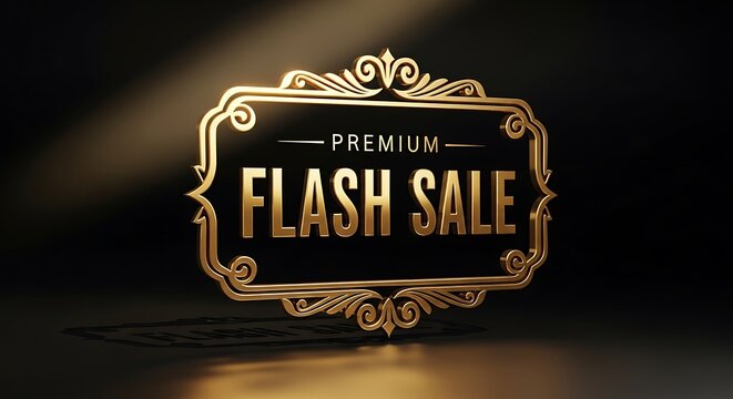 Premium Flash Sale Golden Badge - Special Offer, Discount, Retail Promotion