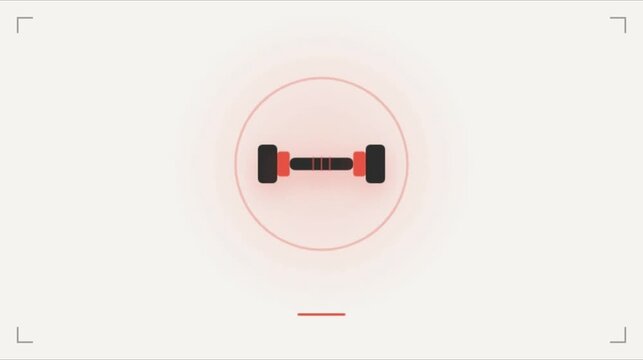 Minimalist Fitness Dumbbell Logo Fade-In Reveal Animation &mdash; Modern Gym and Sport Brand Intro Motion Graphic Template