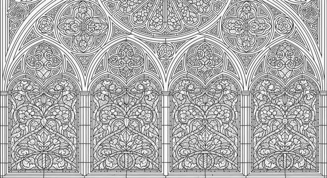Intricate ornamental design in monochrome perfect for decorative backgrounds