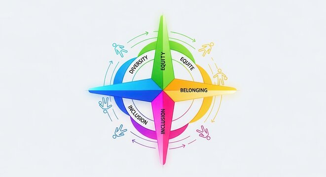 Diversity Equity Inclusion Belonging Compass - DEIB Concept
