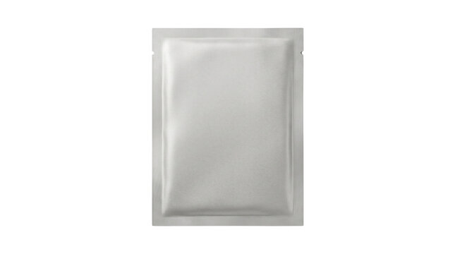 Blank silver foil sachet packet for cosmetic packaging