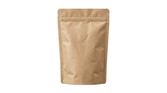 Blank brown kraft paper stand up pouch package