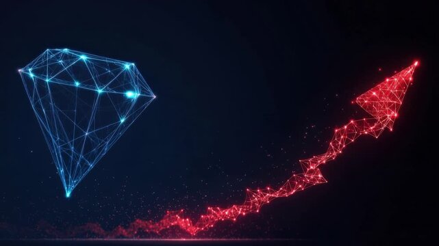A dazzling diamond of digital and innovative growth in a modern world. ..Created with Generative AI, not depicting real subjects.