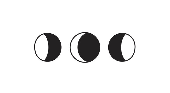 Moon Phases in Black and White.