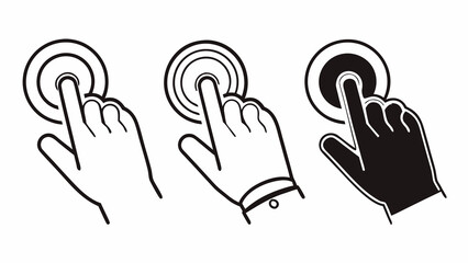 Obraz premium Hands interact with digital touch buttons to demonstrate user interface navigation and control.