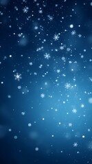 Fototapeta premium Frosty Whispers: Blue Winter Snowflake Background with Bokeh Lights