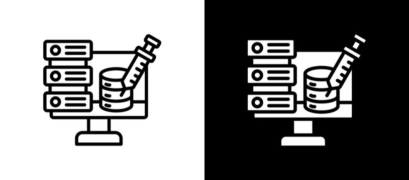 SQL Injection Icon Set In Black And White Filled Style Collection
