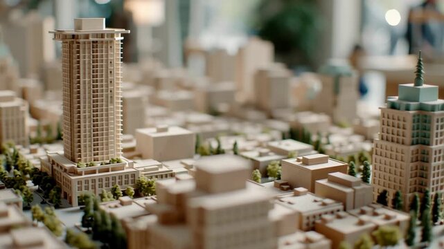 Miniature City Model City Architectural Model High Rise Apartment Building Urban Planning Scale Model Detailed Downtown Cityscape