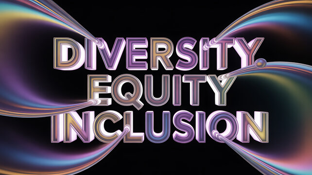 Diversity Equity Inclusion Text Design for high-end commercial advertising