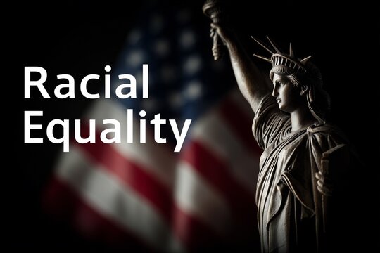 Racial Equality American flag statue of liberty