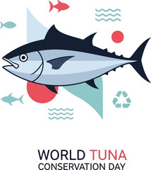 Obraz premium Stylized Tuna Fish Illustration for World Tuna Conservation Day Celebration