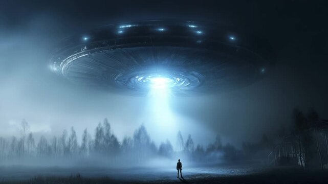 UFO hovering in the sky