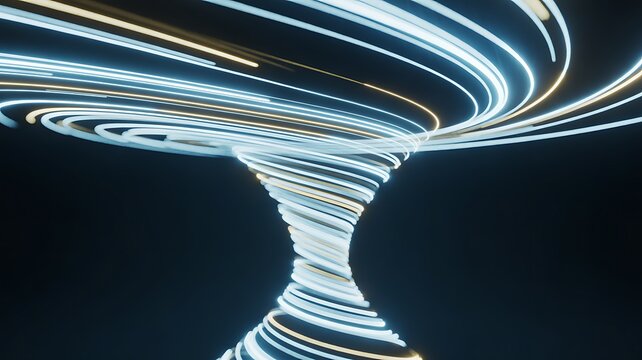 Abstract Digital Light Tornado Swirl Background with Motion Energy Effect