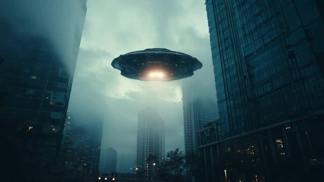 UFO hovering in the sky