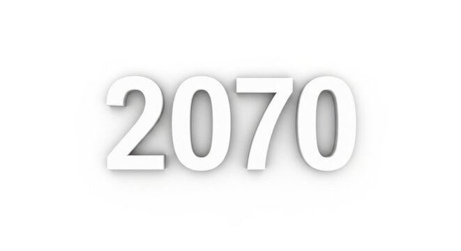 A large white number 2070 centered on a plain white background