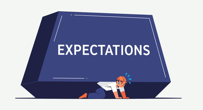 Man under heavy expectation weight.