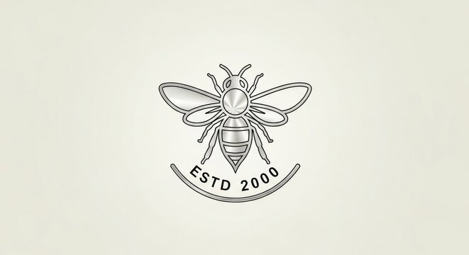 Silver Bee Emblem with ESTD 2000 Text