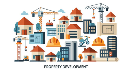 Fototapeta premium Houses and buildings under construction.