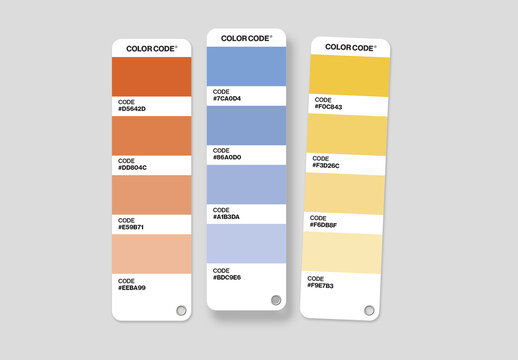 Color Palette Mockup Template For Brand Guidelines, Swatch Cards, Pantone Color Scheme Presentation