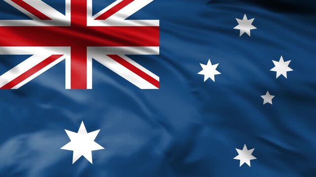 australia national flag waving loopable background.