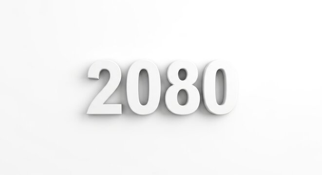A large white number on a plain white background with subtle shadowing