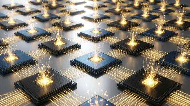 Microchips, computing power, data transfer, technology, energy connections