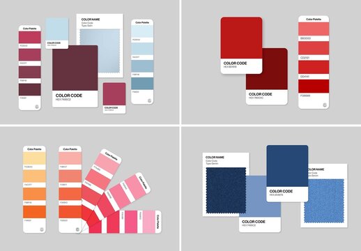 Color Palette Mockup Template For Brand Style Guide Presentation & Pantone Color Swatch Moodboards