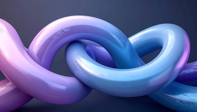 Interlocking Abstract Shapes with Gradient Colors.