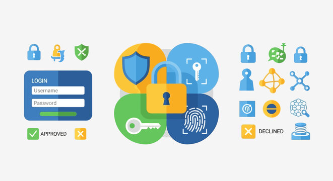 Digital Security Icons and Symbols.