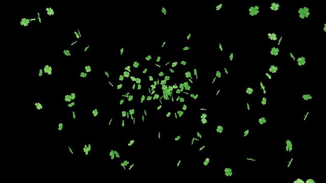 3D Green Shamrocks | Alpha Channel
