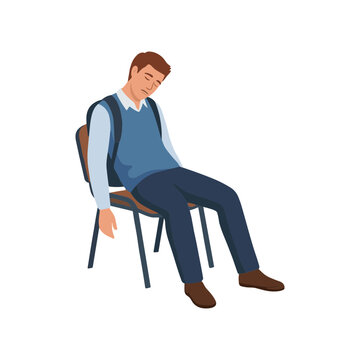 Man sitting on chair and slouching with sadness and emotions
