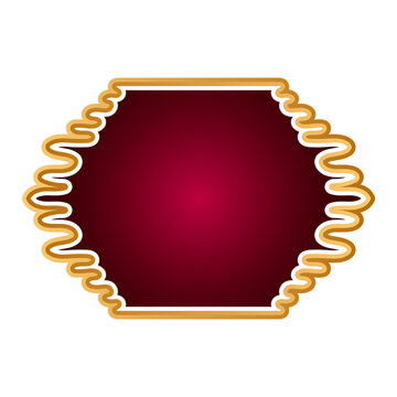 Golden arabic banner islamic frame design with geometric pattern heading box