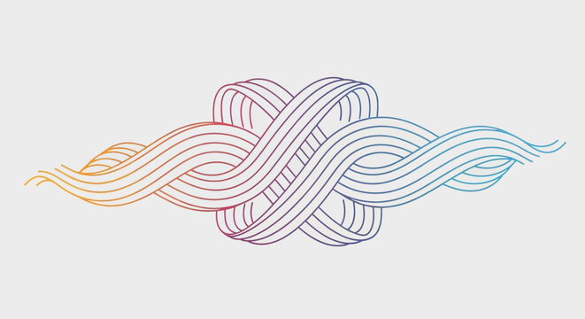 Abstract intertwined flowing lines creating an elegant gradient knot pattern with modern organic