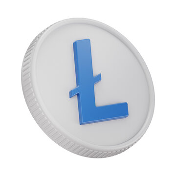 Litecoin LTC Cryptocurrency Coin 3D Render Illustration